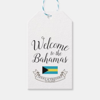 Welcome To Bahamas | Destination Wedding Custom Gift Tags by HappyPlanetShop at Zazzle