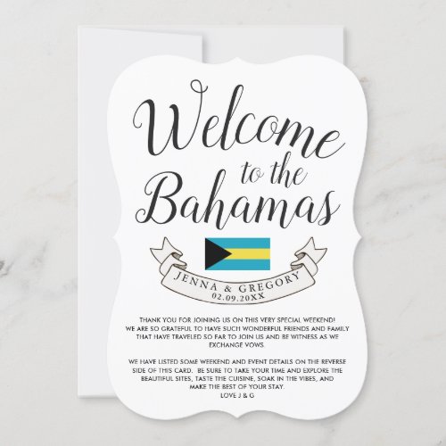 Welcome to Bahamas  Destination Wedding Custom Invitation