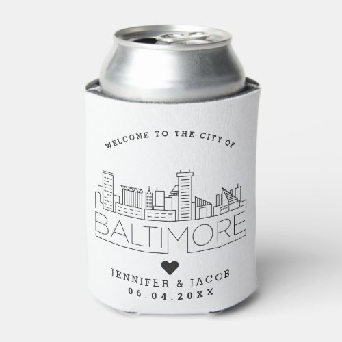 Welcome to Baltimore  Wedding Guest Favor  Can Cooler