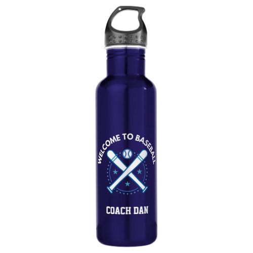 Welcome To Baseball Coach Stainless Steel Water Bottle