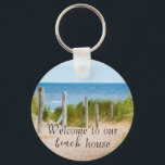 Welcome To Beach House Rental Property Vacation Keychain<br><div class="desc">This design was created though digital art. It may be personalized in the area provided by changing the photo and/or text. Or it can be customized by choosing the click to customize further option and delete or change the color the background, add text, change the text color or style, or...</div>
