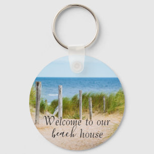 Welcome To Beach House Rental Property Vacation Keychain