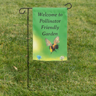 Welcome to Bee Friendly   Garden Flag