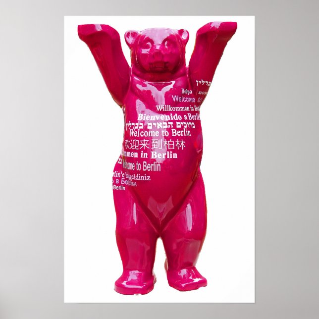Welcome to Berlin Teddy Bear, White Back Poster (Front)
