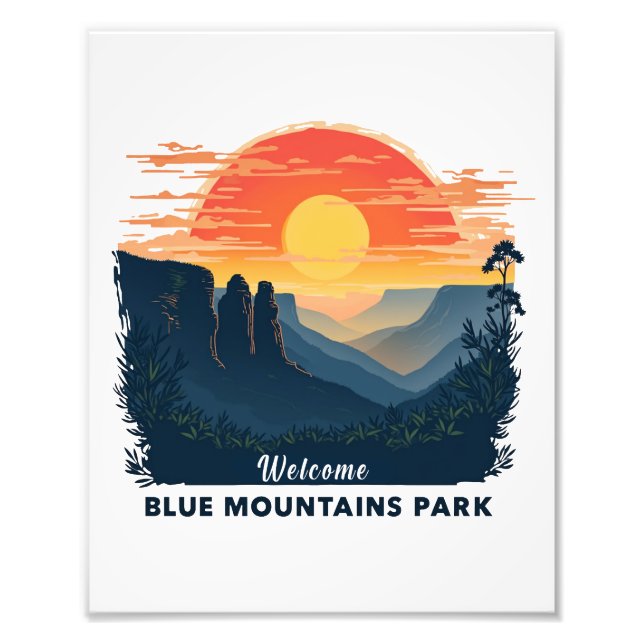 Welcome to Blue Mountains National Australian Park Photo Print (Front)