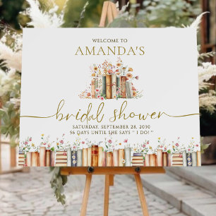 Welcome to Book-Themed Floral Bridal Shower Sign