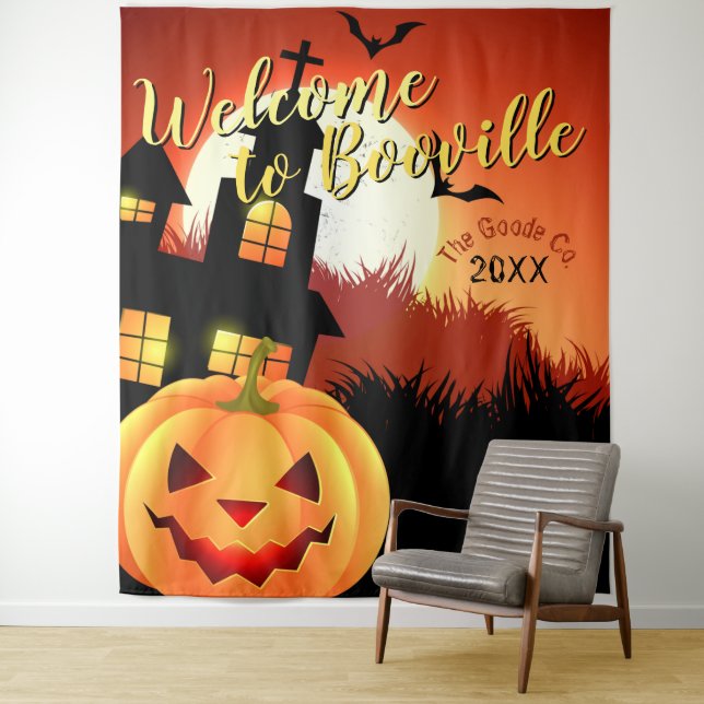 Welcome to Booville Halloween | Event Backdrop (In Situ)