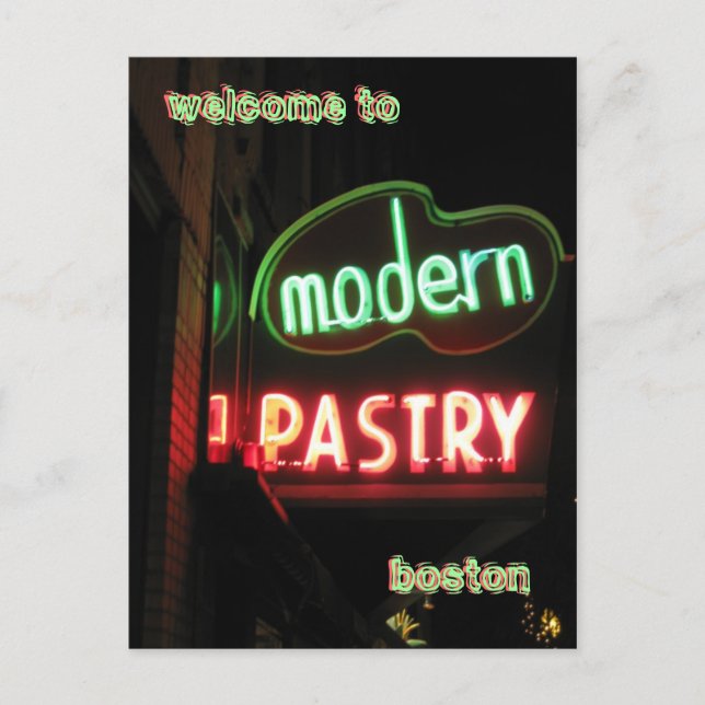 Welcome To Boston - neon Postcard (Front)
