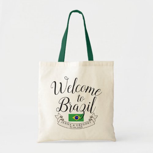 Welcome to Brazil  Destination Wedding Custom Tote Bag
