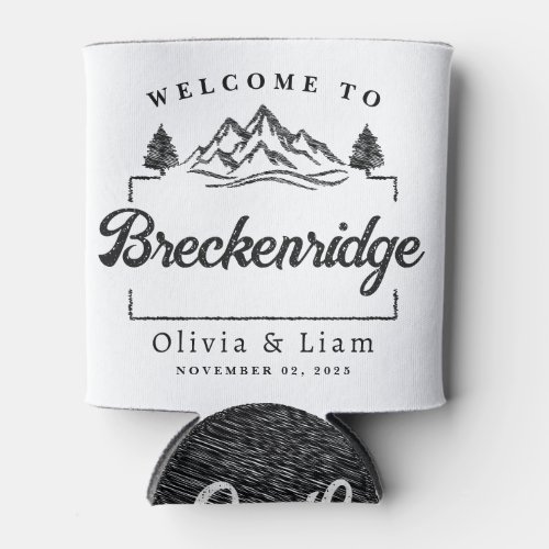Welcome To Breckenridge Co Wedding Minimalist Can Cooler