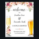 Welcome to bubbles and brews couples shower sign<br><div class="desc">Change couples names, date and hashtag into the template, for additional customization (font color, font style, change other wording, move or remove elements ), click on personalize, scroll down and click on link "click to customize further".
** Matching invitation available **</div>
