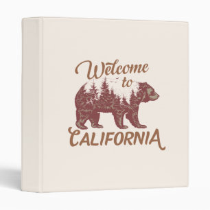 Welcome to California Bear 3 Ring Binder