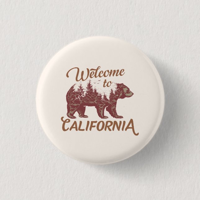Welcome to California Bear Button (Front)