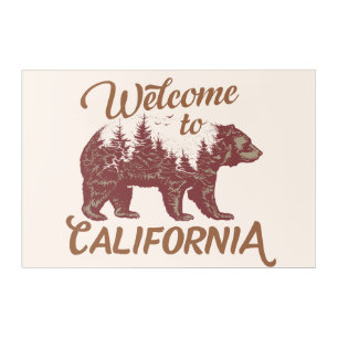 Welcome to California Bear Forest Acrylic Print