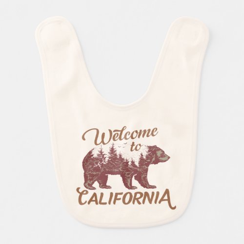 Welcome to California Bear Forest  Baby Bib
