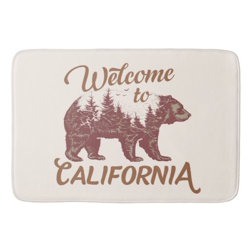 Welcome to California Bear Forest  Bath Mat