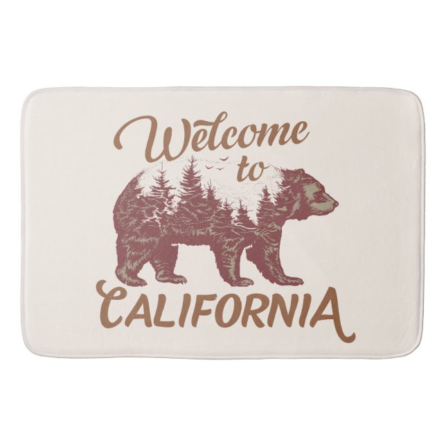 Welcome to California Bear Forest  Bath Mat (Front)