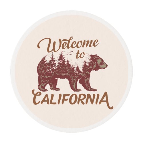 Welcome to California Bear Forest  Edible Frosting Rounds