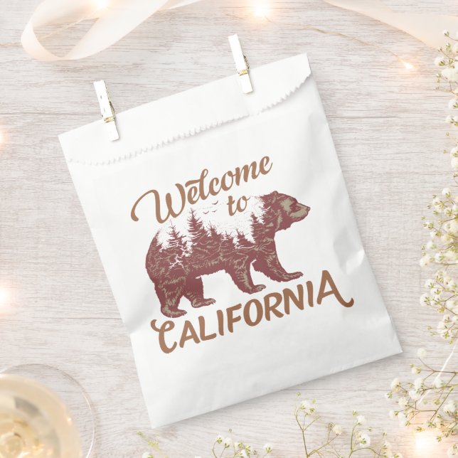 Welcome to California Bear Forest  Favor Bag (Clipped)