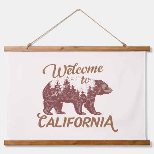 Welcome to California Bear Forest  Hanging Tapestry