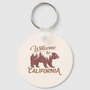 Welcome to California Bear Forest Keychain