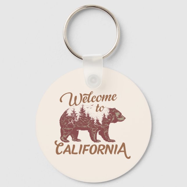 Welcome to California Bear Forest  Keychain (Front)