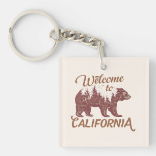 Welcome to California Bear Forest  Keychain
