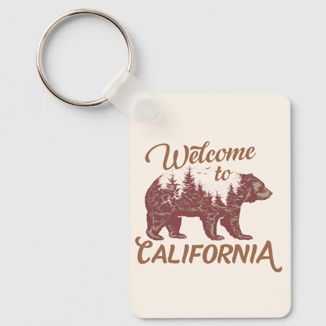 Welcome to California Bear Forest  Keychain (Front)
