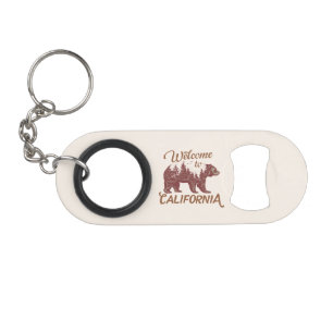 Welcome to California Bear Forest Keychain Bottle Opener