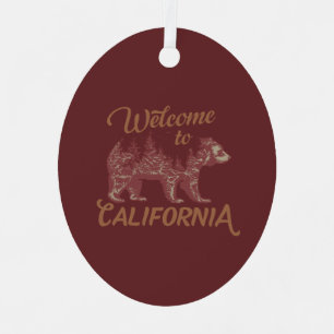 Welcome to California Bear Forest Metal Ornament