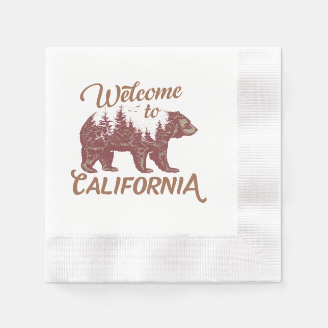 Welcome to California Bear Forest  Napkins (Front)