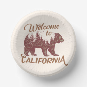 Welcome to California Bear Forest  Paper Bowls
