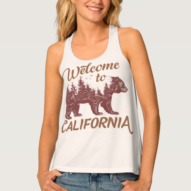Welcome to California Bear Forest  Tank Top (Front)