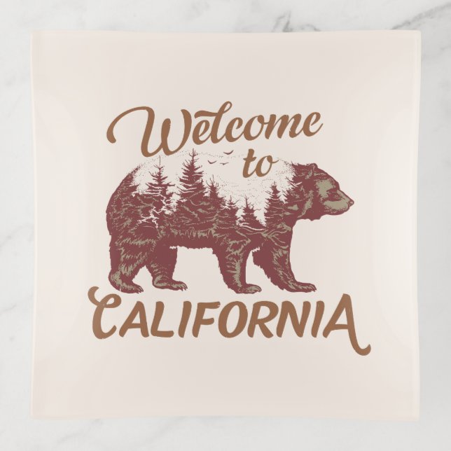 Welcome to California Bear Forest  Trinket Tray (Front)