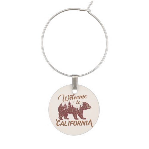 Welcome to California Bear Forest  Wine Charm