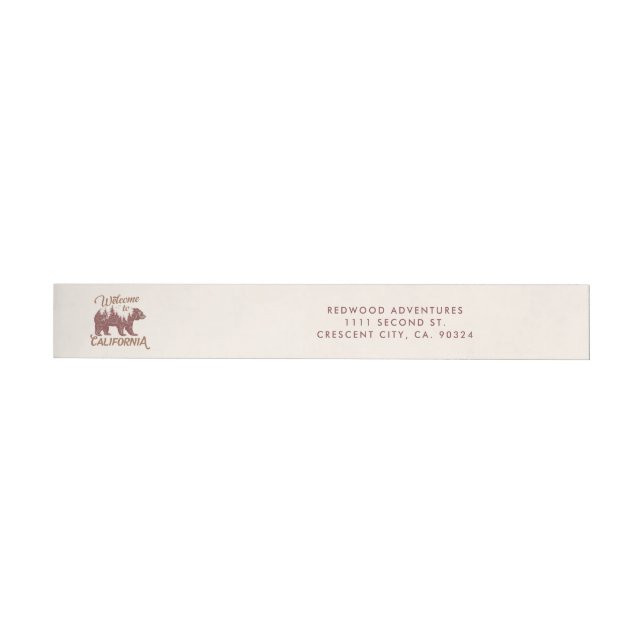 Welcome to California Bear Forest  Wrap Around Address Label (Individual)