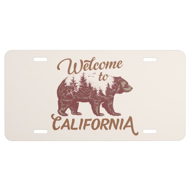 Welcome to California Bear License Plate (Front)