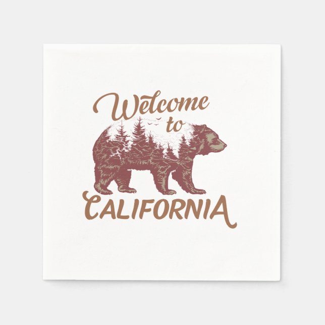 Welcome to California Bear Napkins (Front)