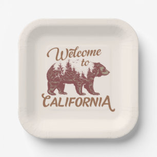 Welcome to California Bear Paper Plates