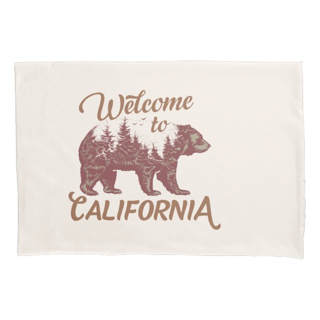 Welcome to California Bear Pillow Case (Front)