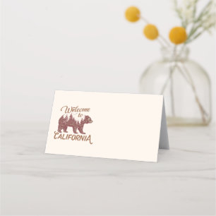 Welcome to California Bear Place Card