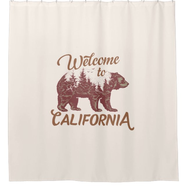 Welcome to California Bear Shower Curtain (Front)