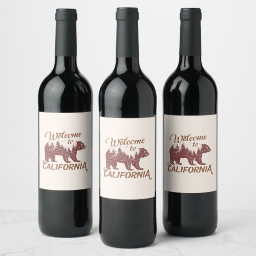 Welcome to California Bear Wine Label