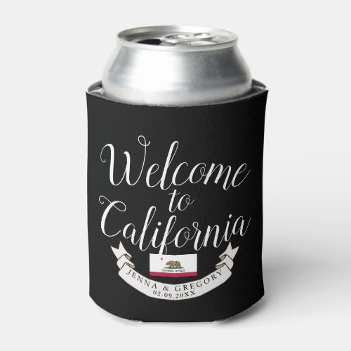 Welcome to California  Destination Wedding Can Cooler