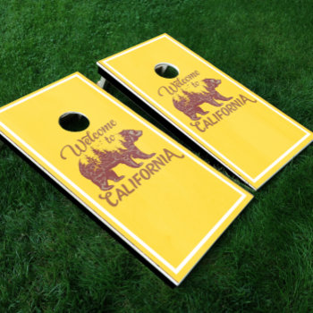 Welcome To California Forest Bear Cornhole Set by freshpaperie at Zazzle