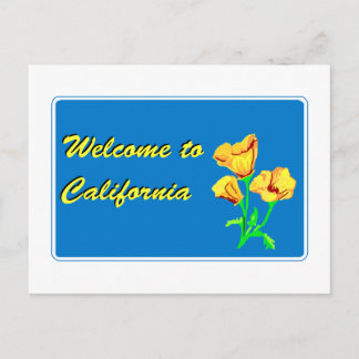 Welcome to California - USA Road Sign Postcard