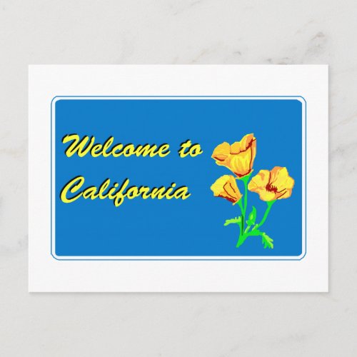 Welcome to California _ USA Road Sign Postcard
