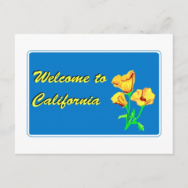 Welcome to California - USA Road Sign Postcard (Front)