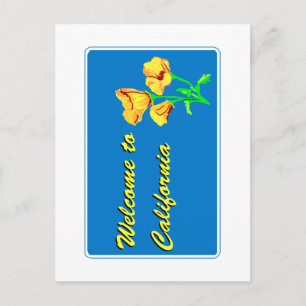 Welcome to California - USA Road Sign Postcard