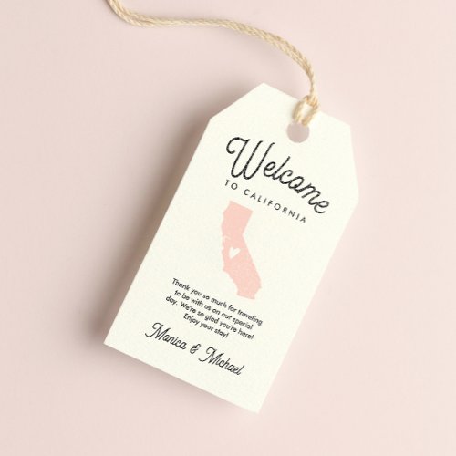 Welcome to CALIFORNIA Wedding ANY COLOR   Gift Tags